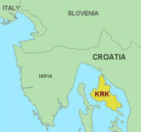 Krk mapa